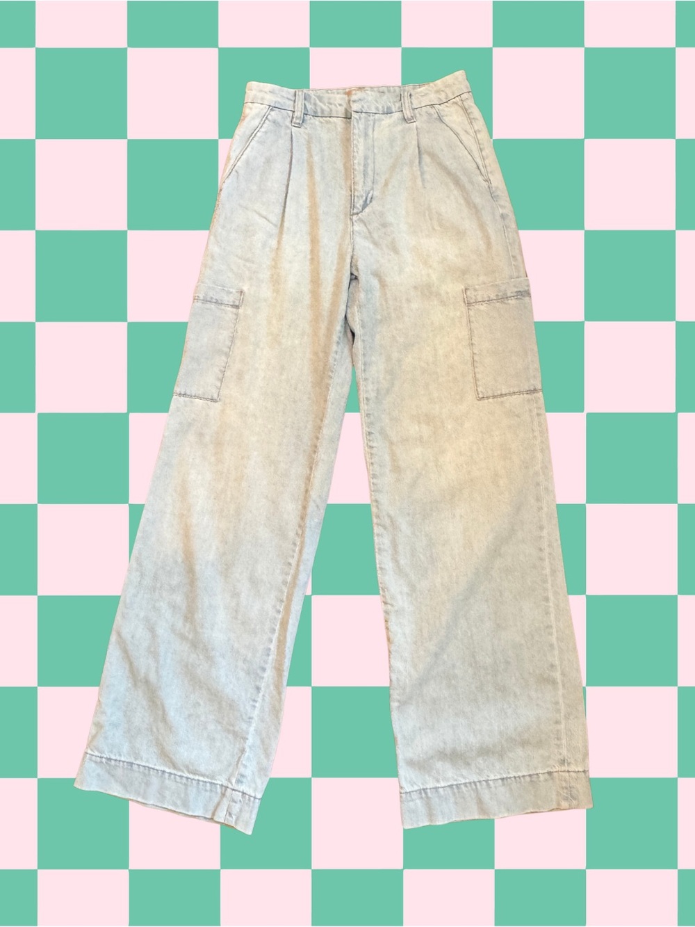 Joe's Jeans Light Wash Wide-Leg Cargo Jeans
